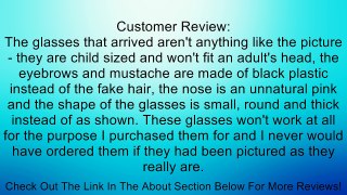 Nose, Eyebrows & Mustache Glasses (6 PIECES) Review
