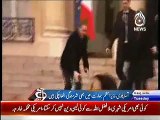Denmark Prime Minister (PM) Helle Thorning-Schmidt fell from the stairs of the French Elysee palace