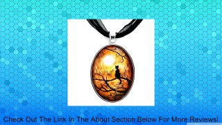Black Cat and Full Moon Necklace Handmade Art Pendant Review