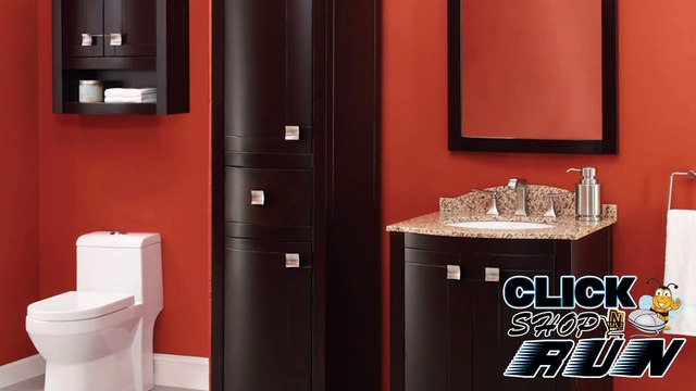 Decolav Gavin Bathroom Vanity with granite top, Storage Cabinet, and Framed Mirror