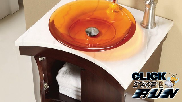 Decolav Madryn Bathroom Vanity with granite top, Vessel Sink, and Framed Mirror