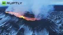 Veja a beleza do vulcão em erupção Holuhraun, na Islândia.