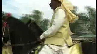 Hazrat Sultan Muhammad Ali Sahib and Ustaad Zaman Shah Sahib riding the most famous Horses Nageena (late) and Mastaana