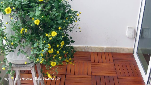 Ván Sàn Gỗ Tự Nhiên - Trang Trí Sân Vườn - Trang Trí Ngoại Thất - Chung cư Ciputra - Hà Nội