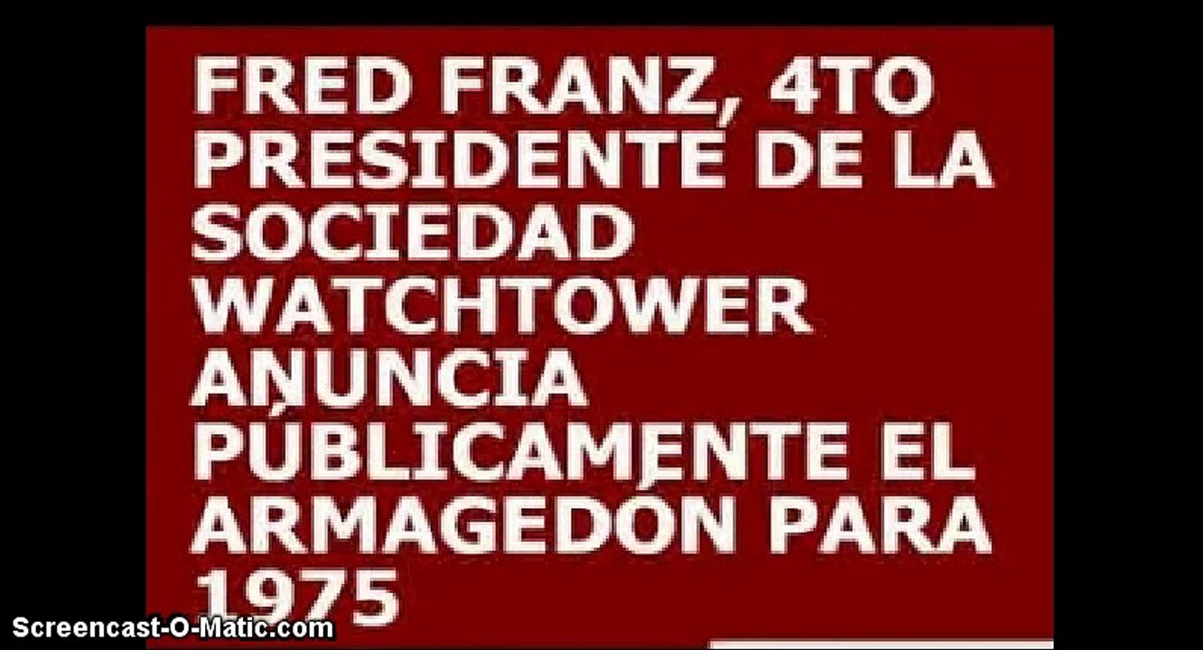 Discurso de Fred Franz anunciando el Armagedón para 1975 (2)