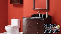 Decolav Olivia Bathroom Vanity with granite top, Storage Cabinet, and Framed Mirror