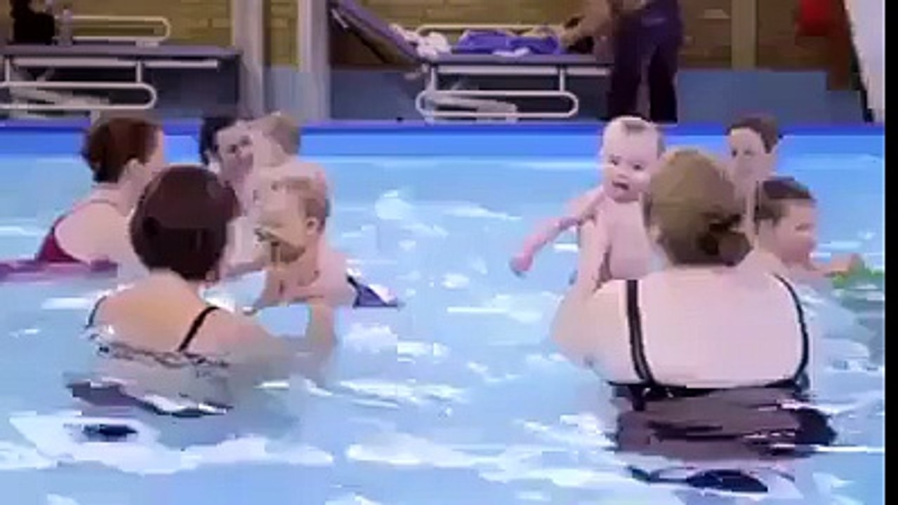mom learning their 6 month old babies how to swim video Dailymotion