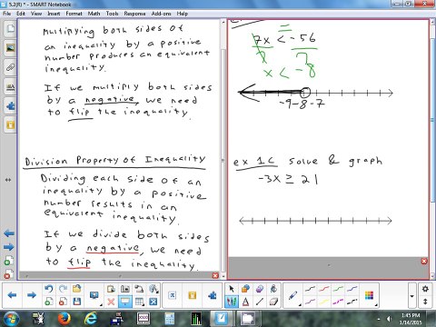 5.2 Solving Inequalities Using Multiplication & Division 1-14-15