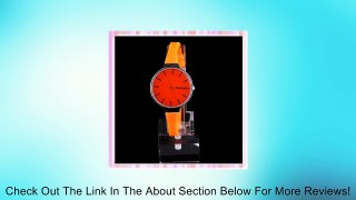 Lady Women's orange translucent surface Watch+orange adjustable glue strap Watch W0089 Review