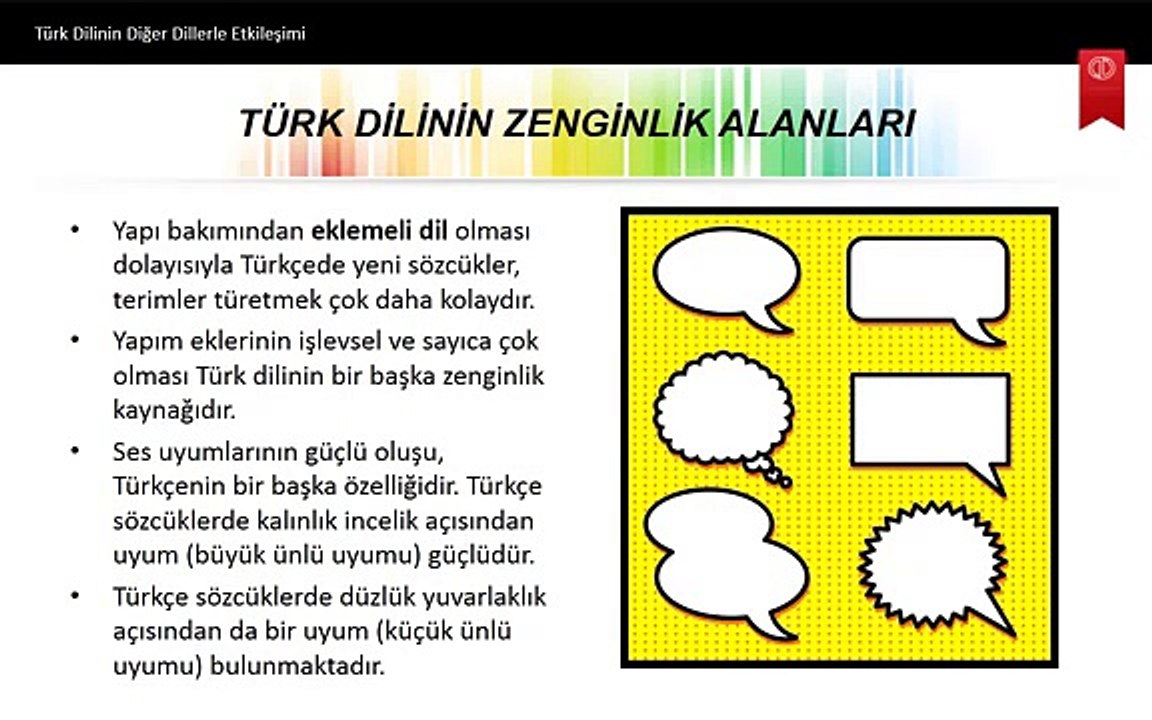 AÖF Dersleri Türk Dili-1 7. Ünite Türk Dilinin Diğer Dillerle Etkileşimi