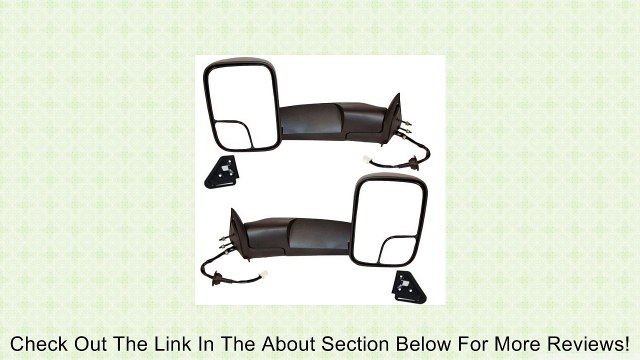 1998-2001 Dodge Ram 1500 & 1998-2002 Ram 2500, 3500 Full Size Pickup Truck Power With Heat Folding Black Textured Heated Tow Rear View Mirror Pair Set: Passenger AND Left Driver Side (Performance Towing Flip up Style) (1998 98 1999 99 2000 00 2001 01 2002
