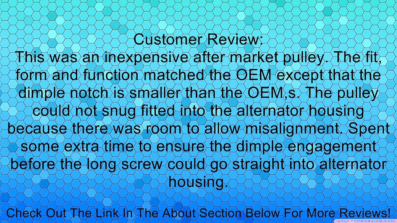 BMW Belt Tensioner Idler Pulley 318i 318Ti 320i 323Ci 325i 328i 330Ci M3 X5 Z3 Review