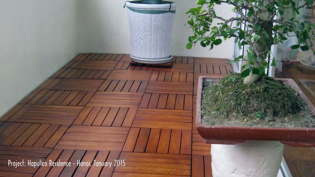 Ván Sàn Gỗ Tự Nhiên - Trang Trí Ban Công - Chung cư Hapulioc - Hà Nội