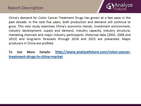 Colon Cancer Treatment Drugs Markets in China