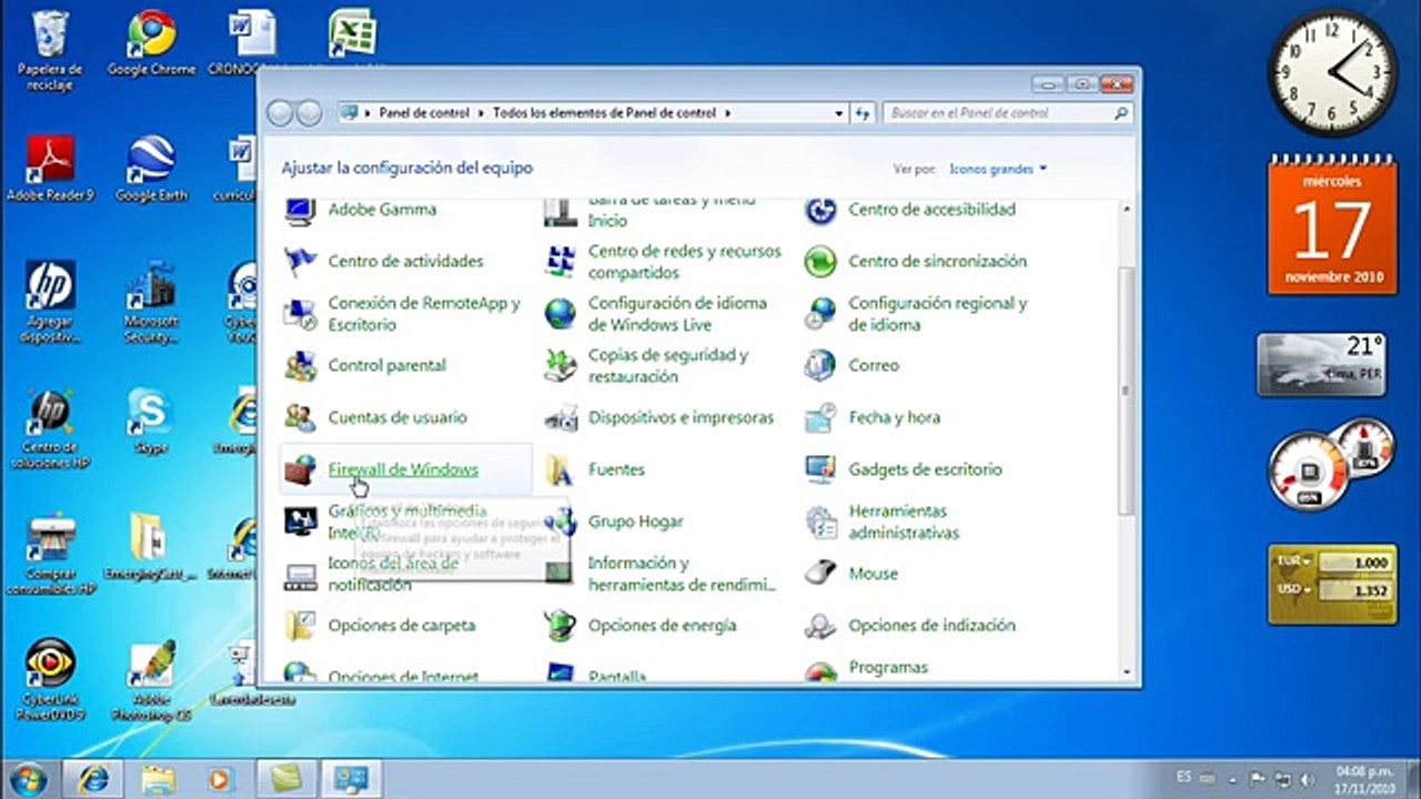 Windows 7 _ Activar o Desactivar el Firewall de windows