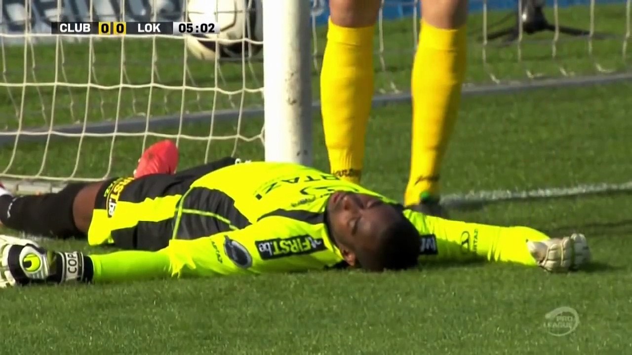Goalkeeper Knocked Unconscious After Hitting Post   Belgium Pro League Goals And Highlights