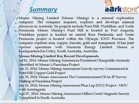 Aarkstore - Monax Mining Limited (MOX) - Financial and Strategic SWOT Analysis Review