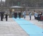 Aliyev,  Cumhurbaşkanlığı Sarayı'nda törenle karşılandı