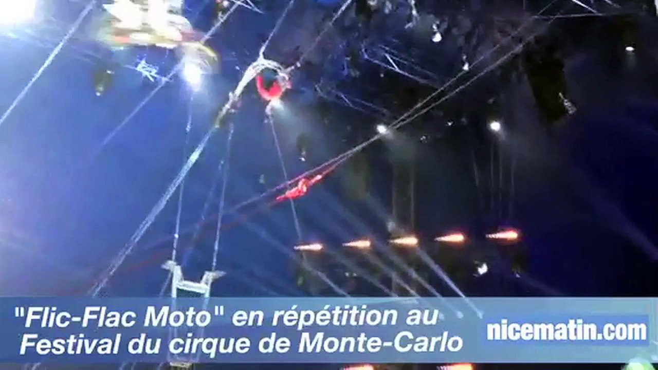 "Flic-Flac Moto" en répétition au  Festival du cirque de Monte-Carlo