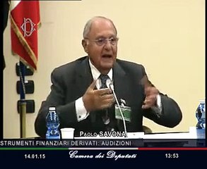 Roma - Strumenti finanziari derivati, audizione Savona (14.01.15)