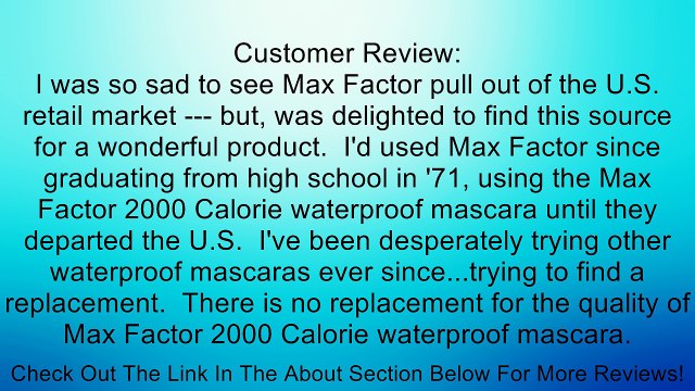 Max Factor 2000 Calorie Mascara Waterproof for Women, Rich Black, 0.33 Ounce Review