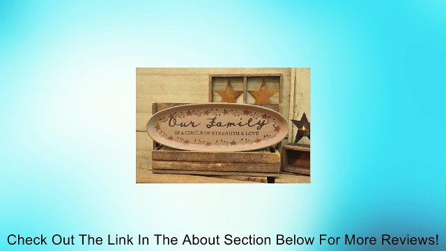Plate and Stand - Carved Our Family Oval Tray - Primitive Country Rustic Wood Holder Stars, Ivy, Berries, Everyday Decor Review