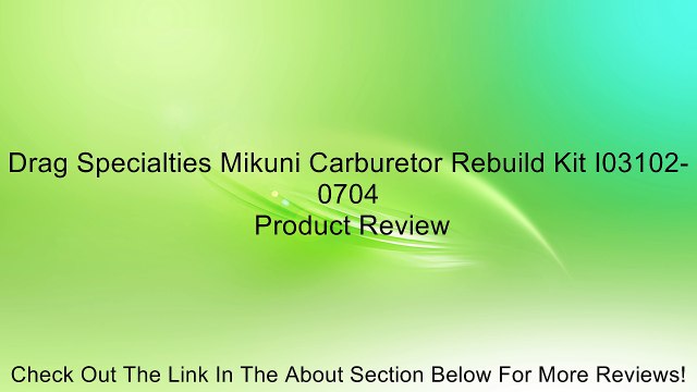 Drag Specialties Mikuni Carburetor Rebuild Kit I03102-0704 Review