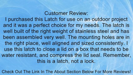 Box Chest Spring Loaded Stainless Steel Draw Toggle Latch Review