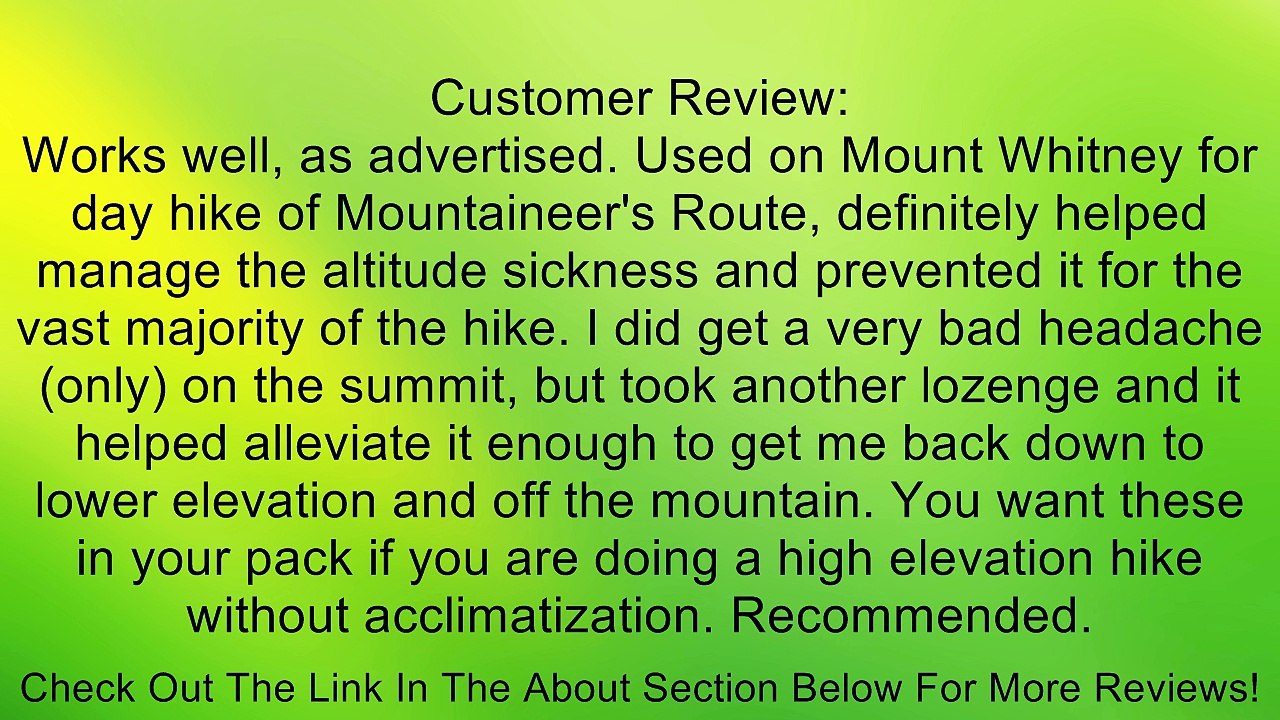 Altitude Adapt - reduces Altitude Symptoms of Nausea, Headache and Fatigue - Contains 6 Lozenges Review