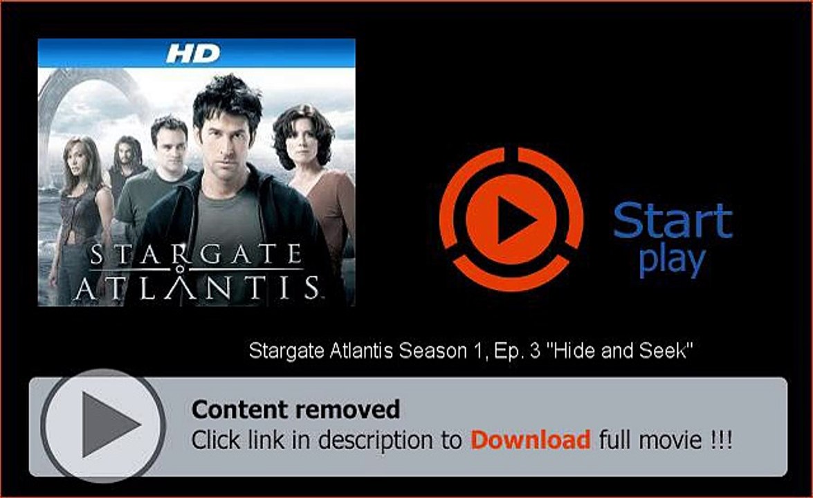 Download Stargate Atlantis Season 1, Ep. 3 "Hide and Seek" In HD, DivX, DVD, Ipod Formats