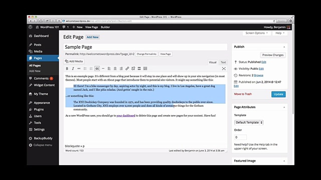 Applying a WordPress Page Template - WpMags.com Tutorials