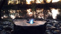 Blue flame in pond stone https://www.etsy.com/shop/Flamestonefountain