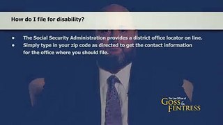 Procedure To File For Social Security Disability