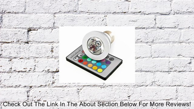 Multi Color LED Home Decor Ceiling Lamp Light Bulb 3W E27 Remote Control RGB LED Bulb Light lamp 16 Different Colors + Fading Functions - ON/OFF Review