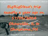 17 BigRigSteve's trip exactly a year ago on 17/01/2014 Okawville, IL to Christiana, TN