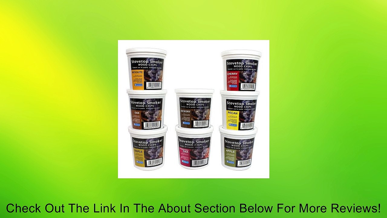 Wood Smoking Chips Variety Gift Set - Set of 8 Pints (Oak, Apple, Cherry, Pecan, Maple, Bourbon, Hickory, Mesquite) Review
