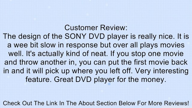Sony DVPSR510H DVD Player (Upscaling) Review
