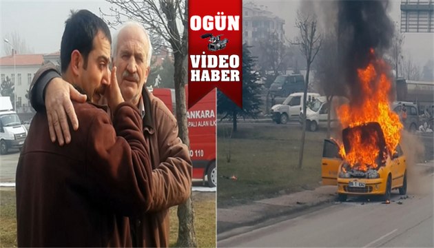 Taksisinin yanışını gözyaşları içinde izledi
