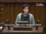 Poseł Agnieszka Kołacz-Leszczyńska - Wystąpienie z dnia 14 stycznia 2015 roku.