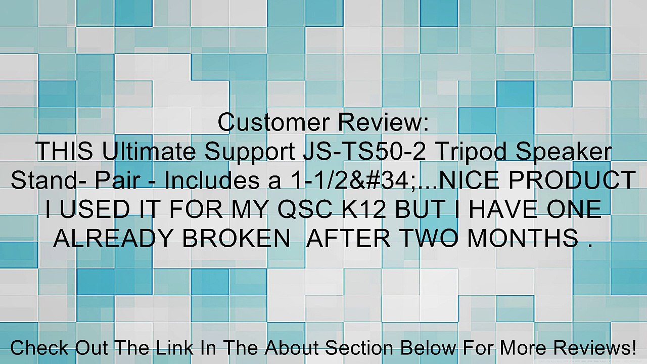 Ultimate Support JS-TS50-2 Tripod Speaker Stand- Pair - Includes a 1-1/2" and 1-3/8" Adaptors to Accommodate Different Types of Speakers- Carrying Bag Included for FREE! Review