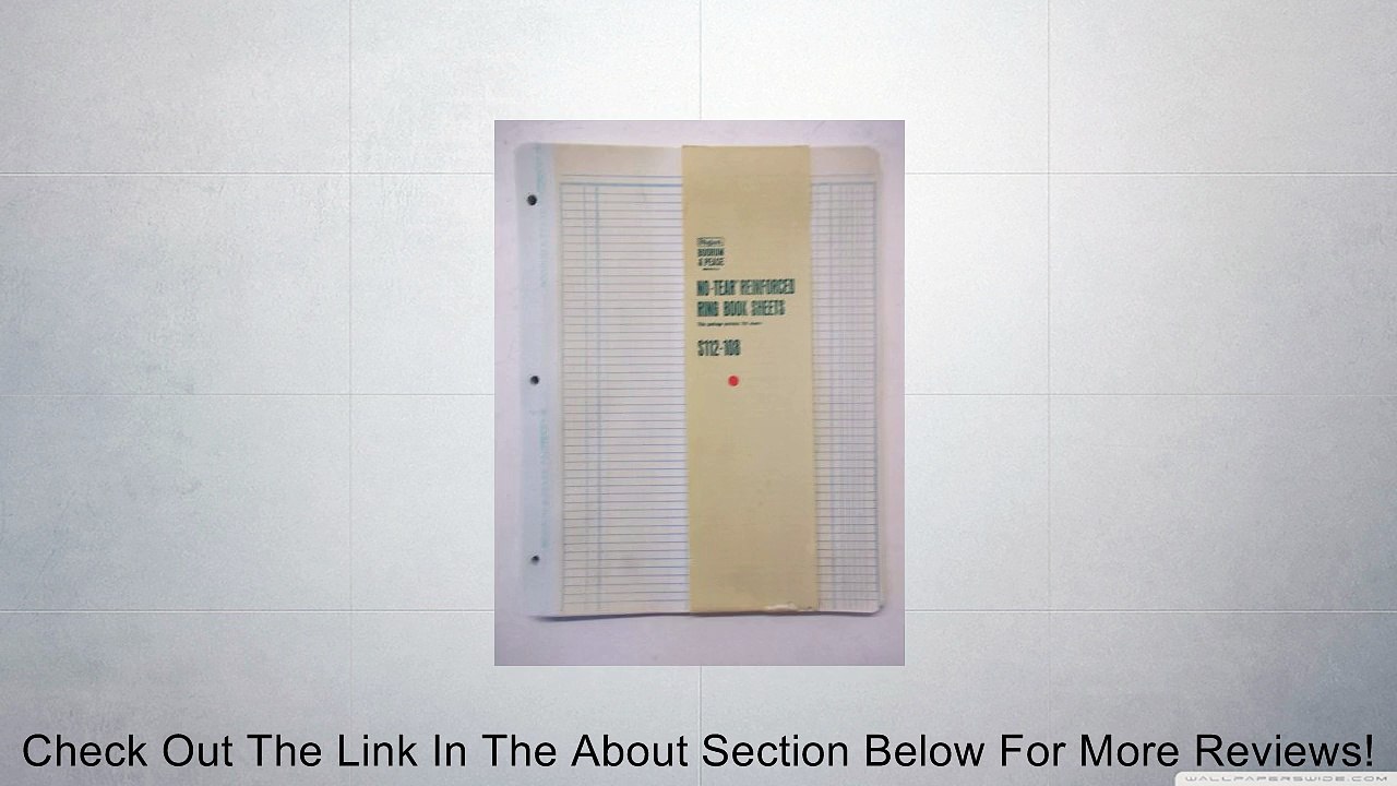 Boorum Pease S112-108 Jounal Entry Ledger No-Tear� Reinforced Ring Book Sheets Made in USA Sold in Packets of 12 Review