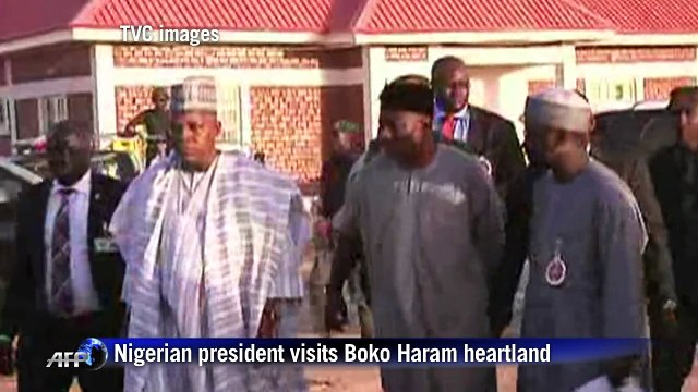 Nigerian president visits Boko Haram heartland