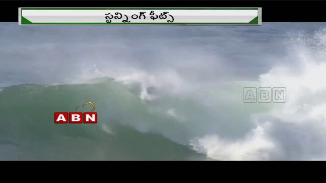 Stunning feats by ocean surfers