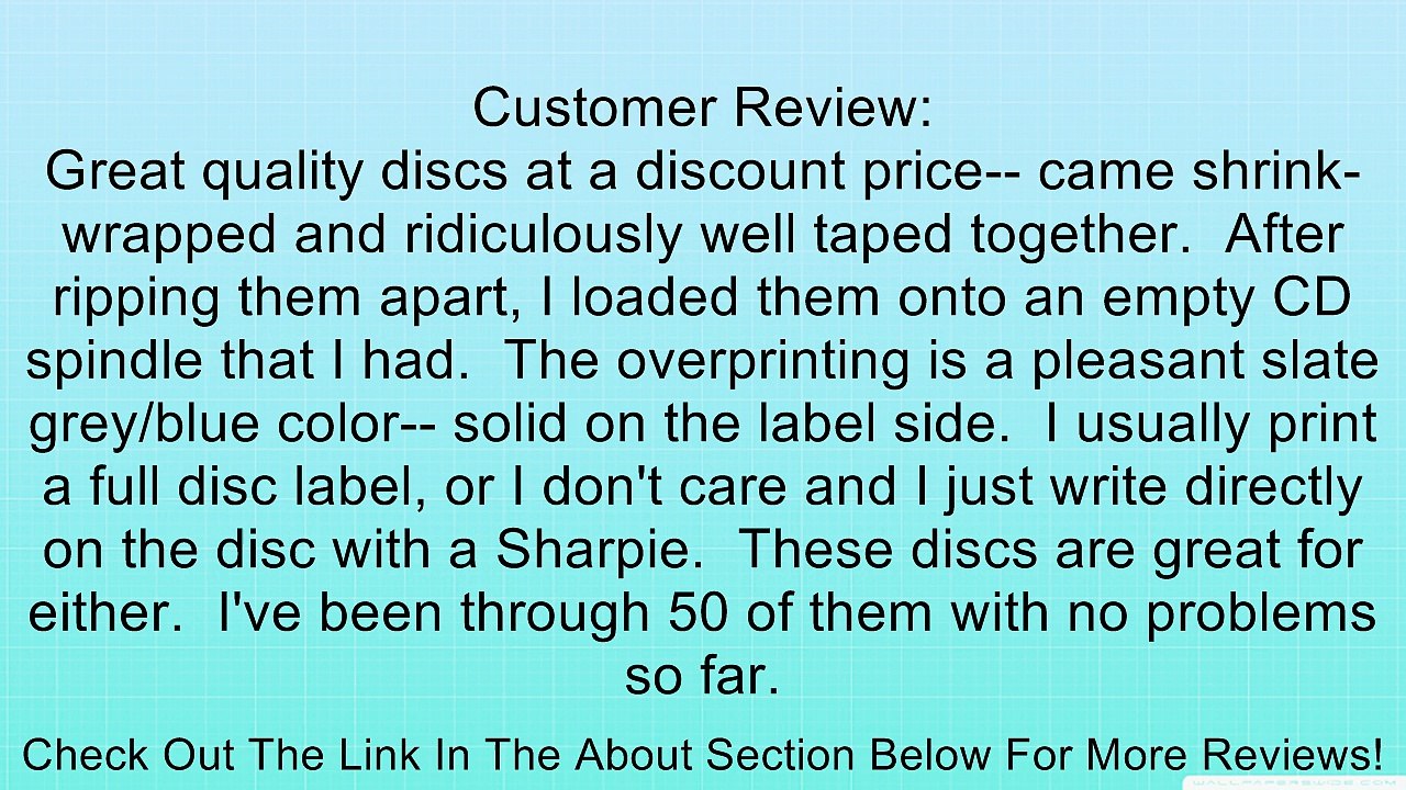 Overprinted 100 Taiyo Yuden/JVC 52X CDR (CD-R) 80min 700MB Grade A Overprints Review