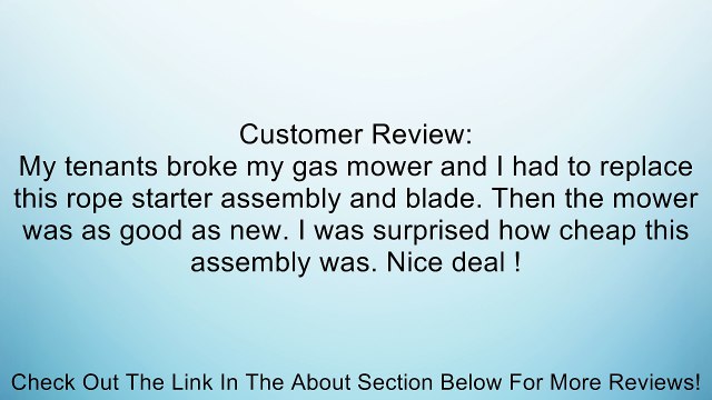 14 165 07-S Recoil Starter Assembly-Genuine Kohler Replacement Part Review