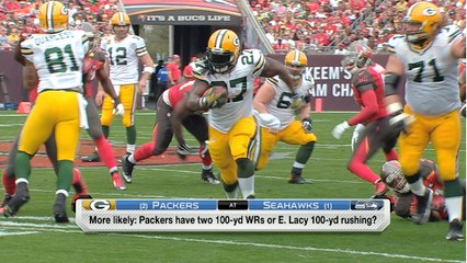More likely: Packers have two 100-yd WR's or Lacy 100-yd rushing?