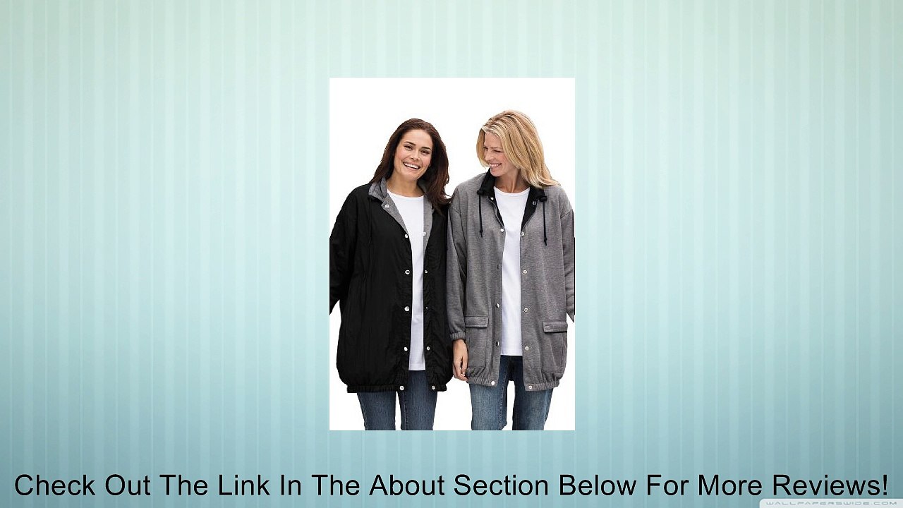 Women's Plus Size Reversible Jacket,water-resistant nylon to cozy fleece Review