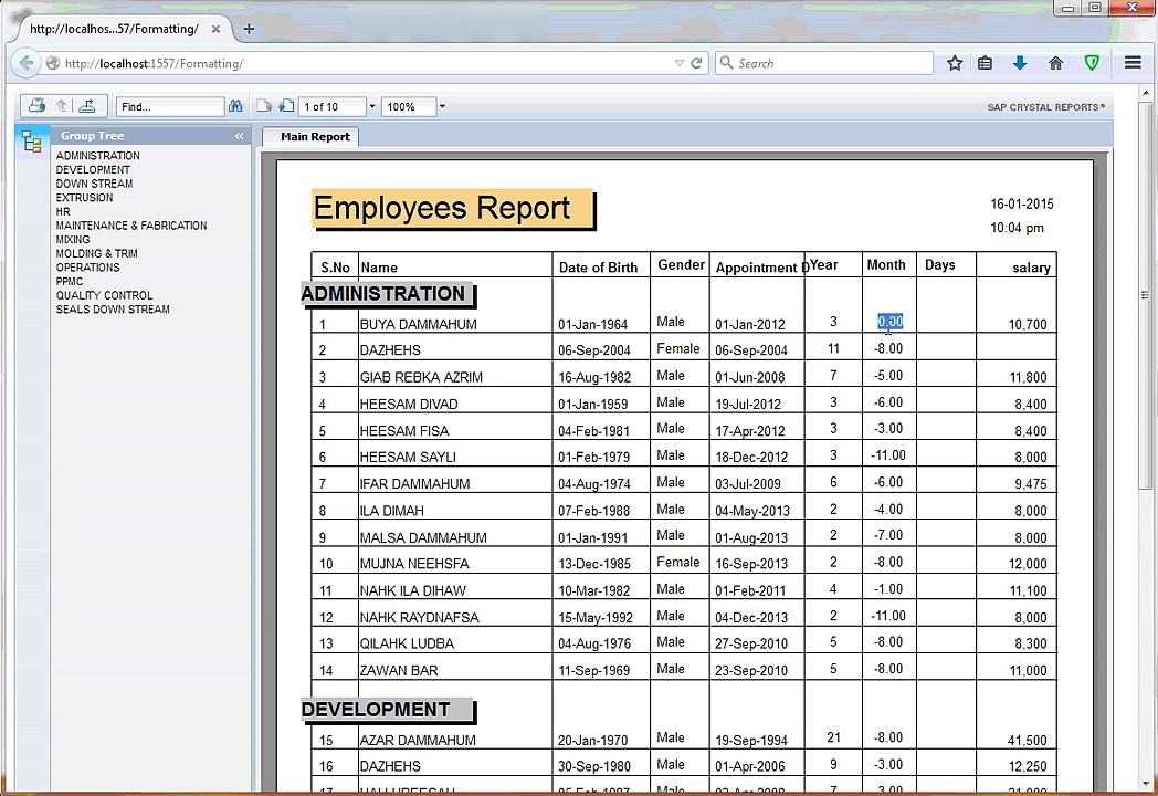 Design a Complete Crystal Report with Formatting, Grouping & Formulas 2/2