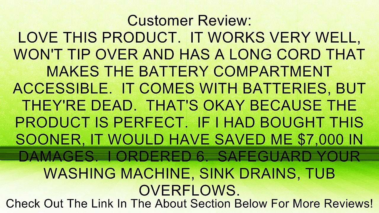 Package of 3 Water Leak Detector Alarms with remote sensor (batteries included) Review