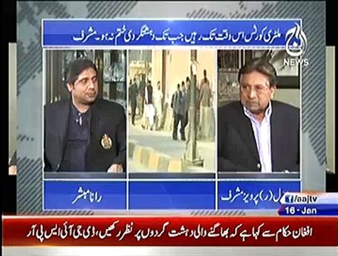 Aaj With Rana Mubashir kay Sath (Exclusive Interview With Pervaz Musharraf) On Aaj News - 16th January 2015